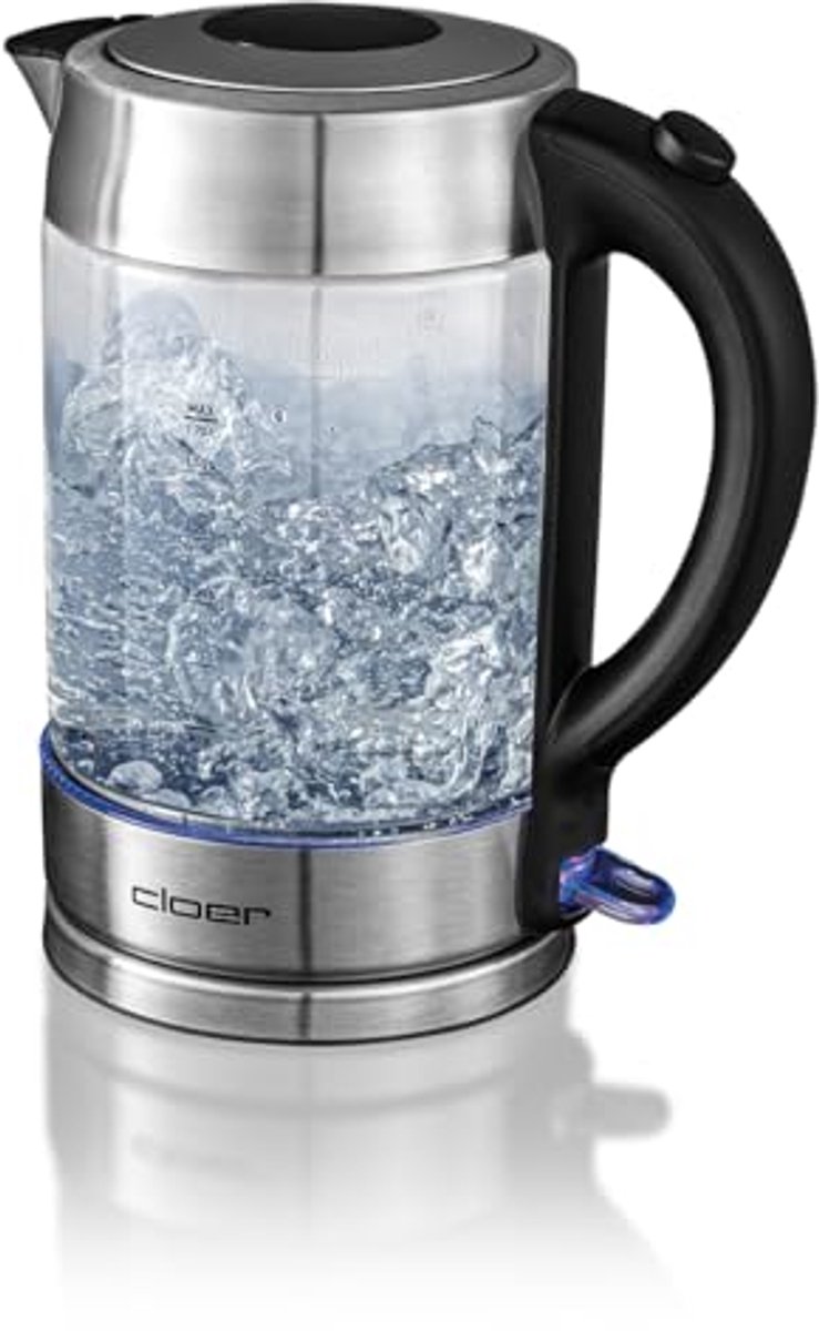 Glazen Waterkoker 1,7 liter met LED Verlichting en Veiligheidsdeksel