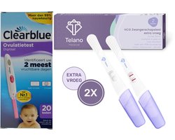 Clearblue Ovulatietest Digitaal 20 testen - Zwangerschapstest 2 Midstream Extra Vroeg Premium Telano — 2 stuks