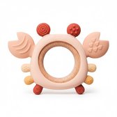 Norana Bijtring - Siliconen Bijtring Baby - kinderspeelgoed - Veilig Bijtspeelgoed - Verzachtend voor Tandjes Pijn - Duurzaam en BPA-vrij - Roze