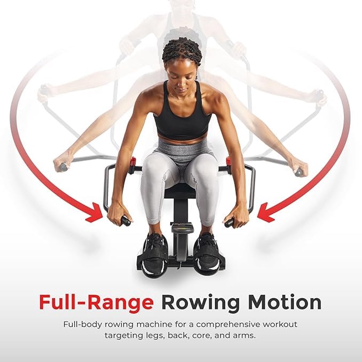 Smart Compact Roeitrainer voor Full-Body Workout - Lage Impact, Extra Lange Rail, 158 kg Gewichtscapaciteit en Verbeterde Bluetooth Connectiviteit - Smart - €329,57