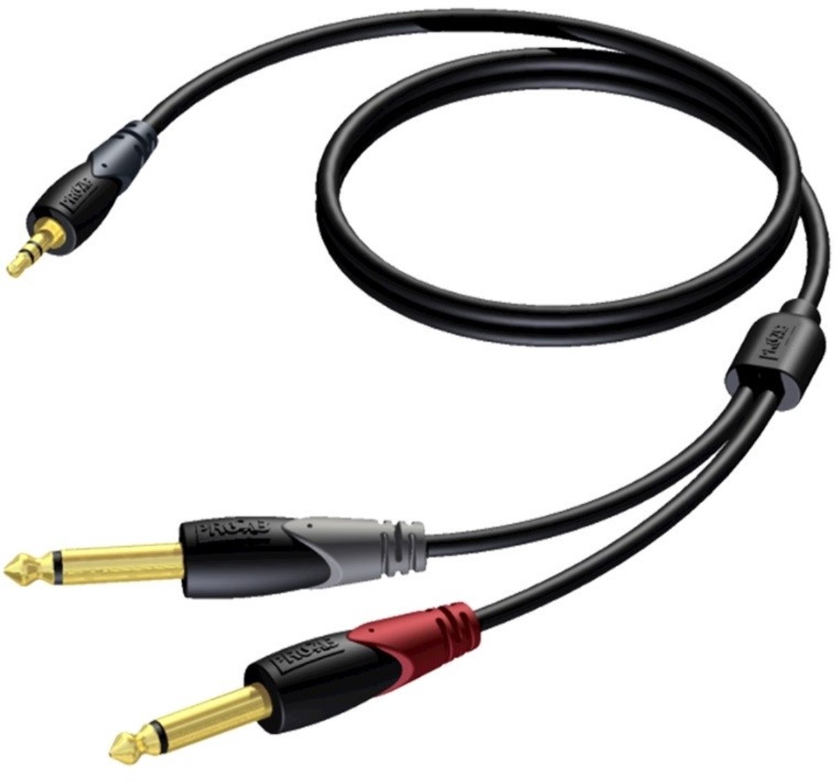 Procab CLA713 3,5mm Jack - 2x 6,35mm Jack mono professionele kabel - 1,5 meter