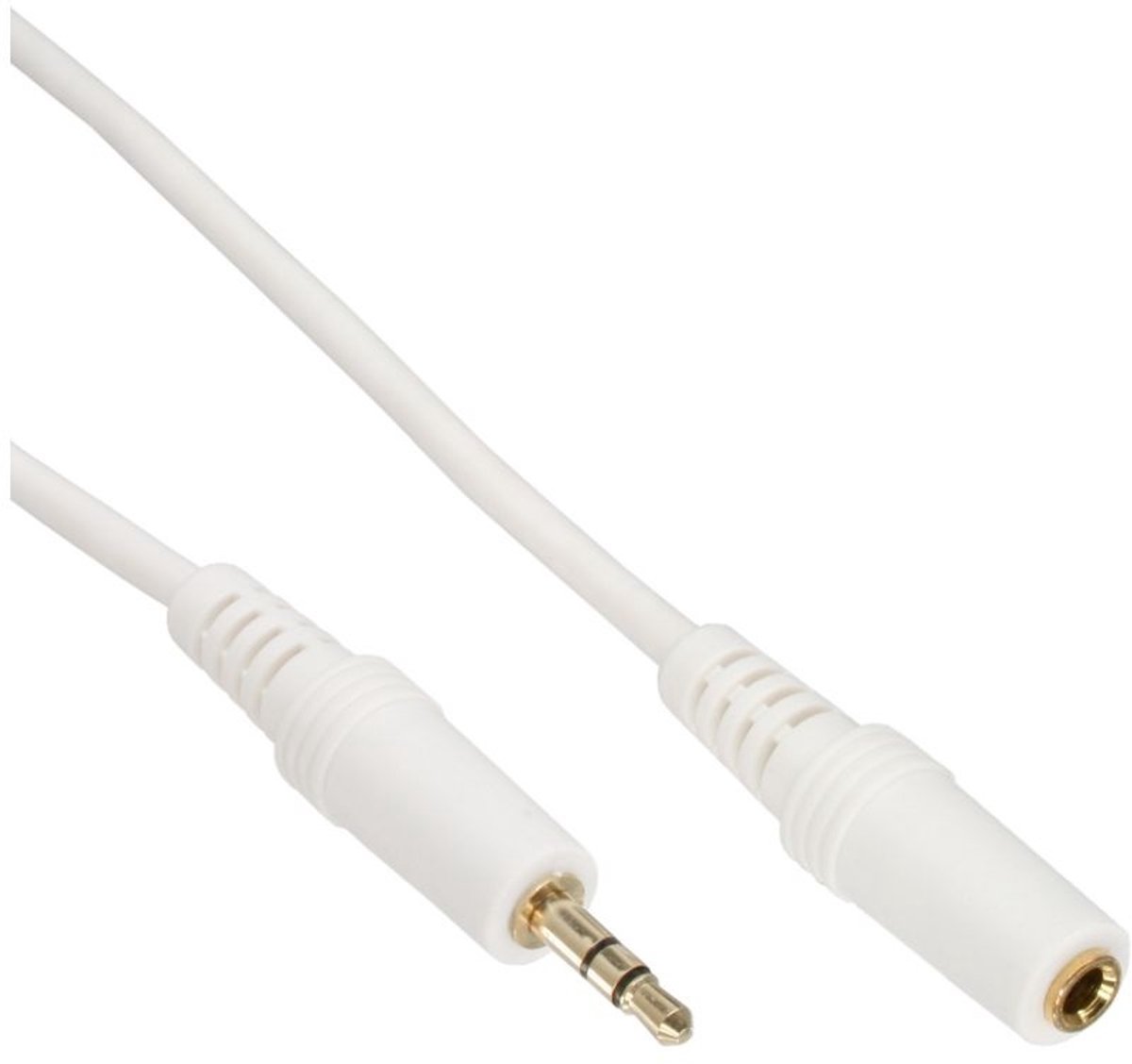 3,5mm Jack stereo audio verlengkabel - verguld / wit - 0,50 meter