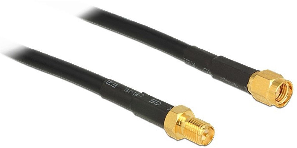 RP-SMA (m) - RP-SMA (v) verlengkabel - CFD200/RF200 - 50 Ohm / zwart - 1 meter