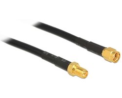 RP-SMA (m) - RP-SMA (v) verlengkabel - CFD200/RF200 - 50 Ohm / zwart - 1 meter
