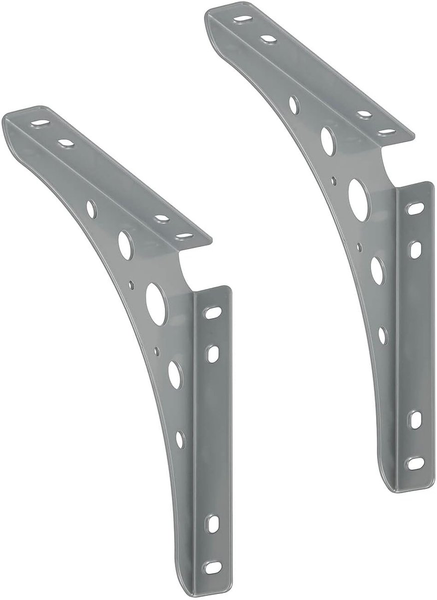 x siwitec Delta Line console 200 x 200 mm in aluminium wit, plankdrager met draagvermogen van 95 kg, plankdrager