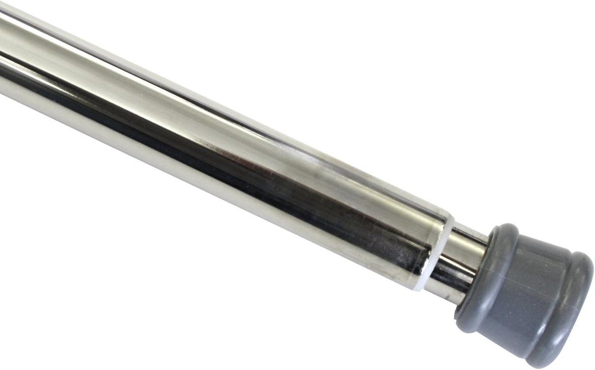 Gardinia spanstang, metalen stang, uitschuifbaar, montage zonder schroeven en boren, diameter 23/26 mm, lengte 125-220 cm, nikkellook