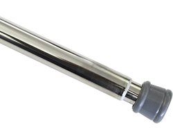 Gardinia spanstang, metalen stang, uitschuifbaar, montage zonder schroeven en boren, diameter 23/26 mm, lengte 80-130 cm, nikkellook, 3554