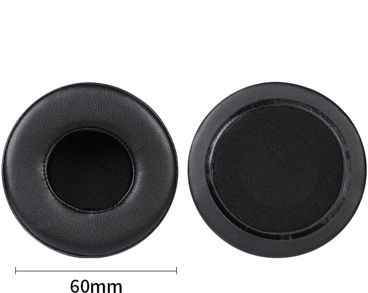 Universele ronde stereokoptelefoonhoes, schuimhoes, oorkappen, vervangingsaccessoires voor hoofdtelefoons-zwart 60mm