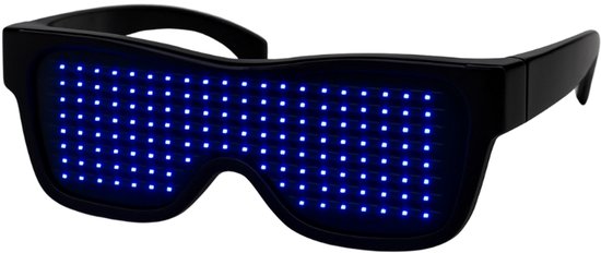 Doppler Smart LED Partybril – Blauw, Met Speciale App & Onbeperkte Content - Oplaadbaar & Draadloos – Feestbril, Techno Party Glasses voor Mannen & Vrouwen – Lichtgevende Bril met LED-verlichting – Perfect voor Feesten, Bruiloften & Koningsdag