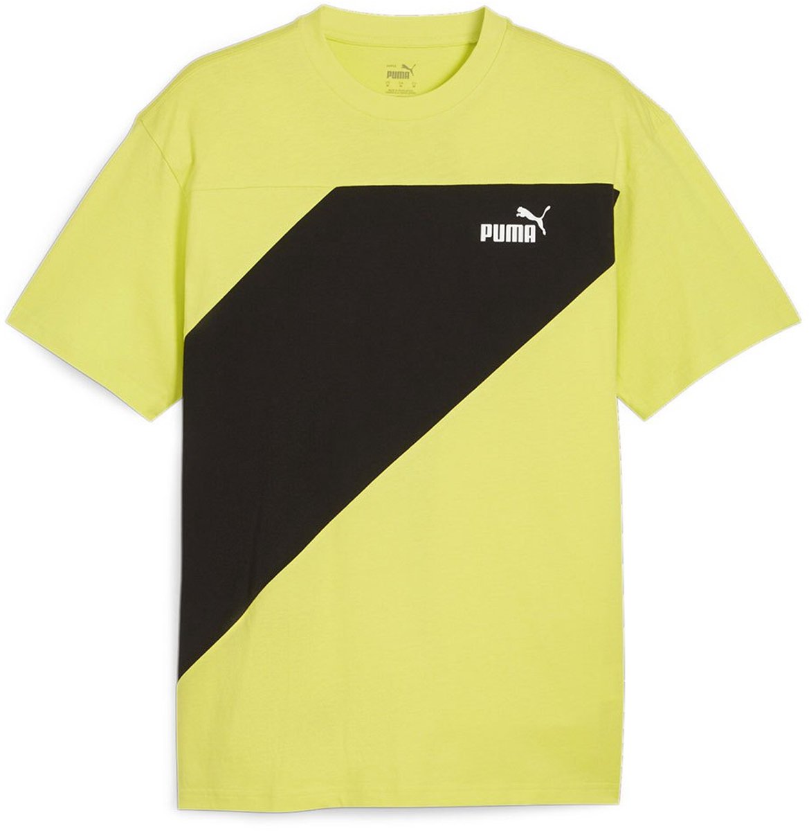 Puma Power Colorblock T-shirt Met Korte Mouwen S Lime Sheen