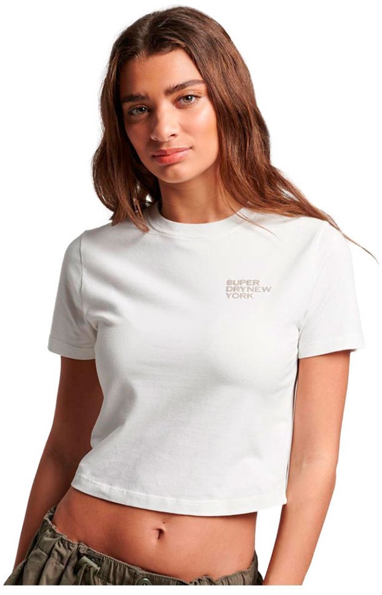 Superdry Sport Luxe Graphic Fitted T-shirt Met Korte Mouwen 2XS Vrouw Wit