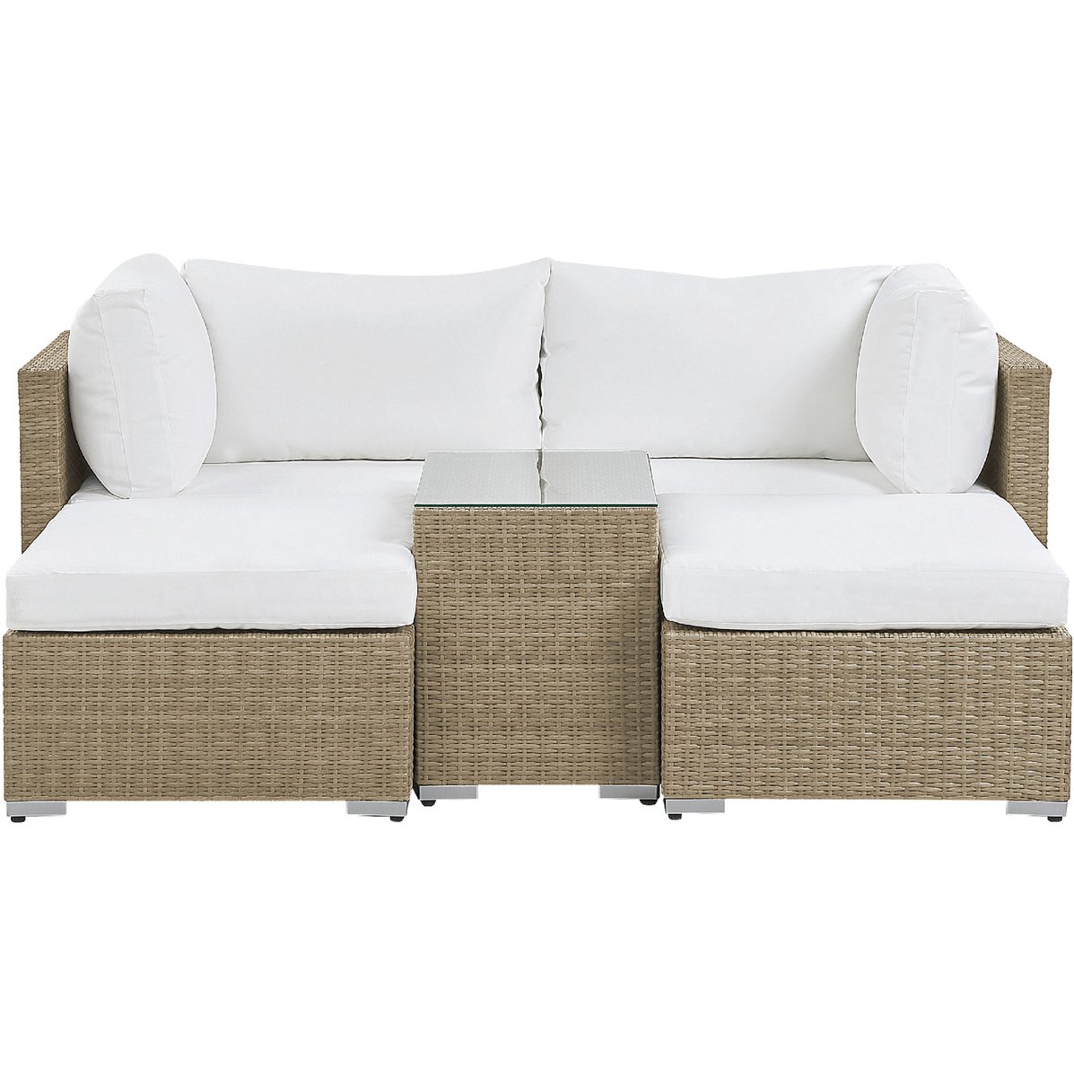 Beliani NOTO - Loungeset voor 2 - Gebroken wit - PE rotan Bruin