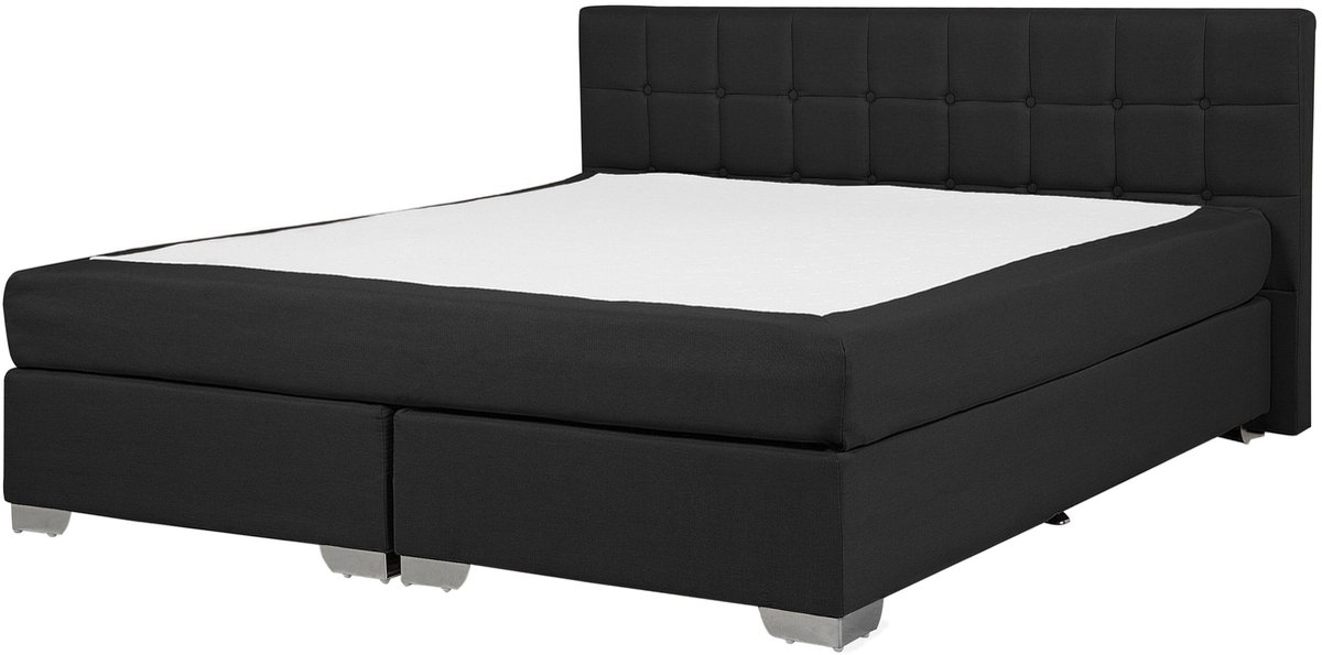 ADMIRAL - Boxspringbed - Zwart - 140 x 200 cm - Polyester