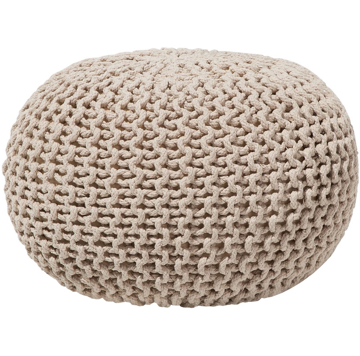 Beliani CONRAD L - Poef - Lichtbeige - Katoen