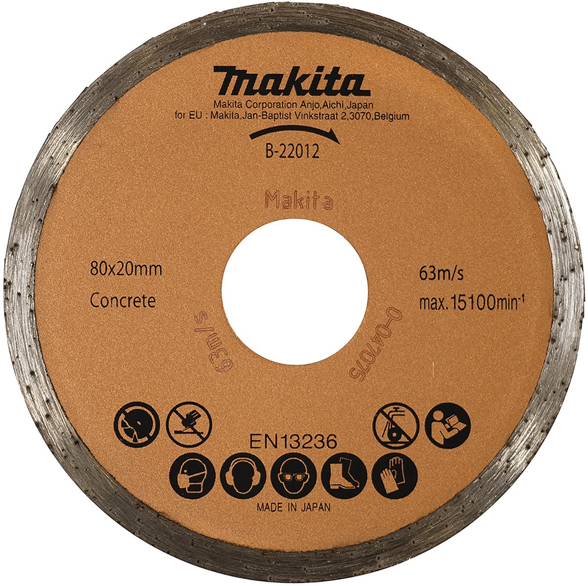 Makita Diamantdoorslijpschijf 80 mm Beton - B-22012