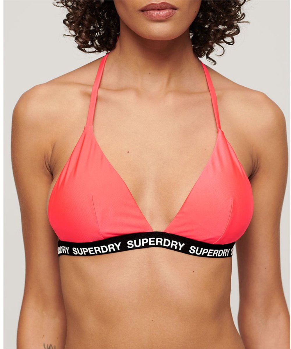 Superdry Elastische triangelbikinitop - Dames - Badpakken Hyper Fire Pink