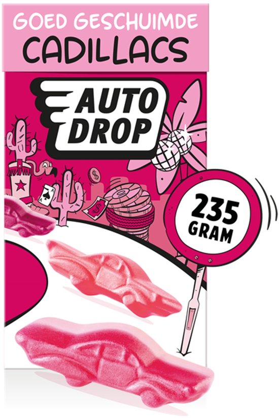 Autodrop - Snoep - Goed Geschuimde Cadillacs - 6 doosjes - 235 gram | bol