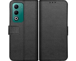 Cazy hoesje geschikt voor Oppo A5 (5G) Hoesje met Pasjeshouder - Bookcase Classic - Zwart