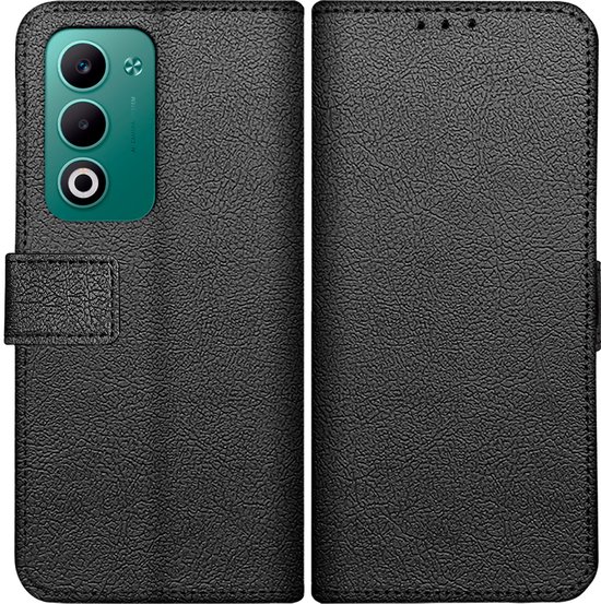 Cazy hoesje geschikt voor Oppo A5 (5G) Hoesje met Pasjeshouder - Bookcase Classic - Zwart