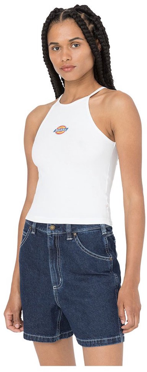 Dickies Chain Lake Mouwloos T-shirt Vrouw Wit