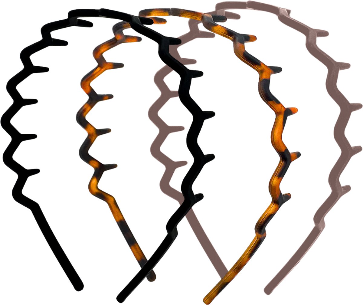 Hydure Zigzag Haarband - Ook Geschikt als Diadeem - 90's Style - 3 stuks