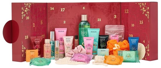 Douglas Home Spa Adventskalender 2025 – Luxe Beauty Kalender met 24 Wellnessproducten – Aftelkalender -Douchegel, Handcrème, Badzout, Bodylotion & Meer – Cadeau voor hem & haar - Limited Edition Kerstcadeau