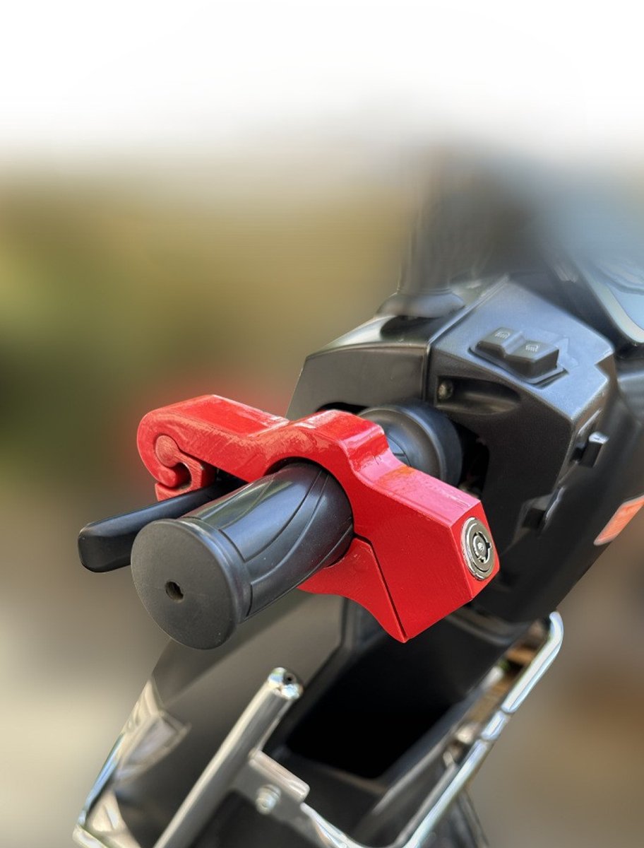 Motorslot stuurslot - Motor scooter grip lock - motor motorfiets brommer scooter slot - Stuurslot Handrem voor scooter - Fiets slot - Scooter slot - Brommer slot - LOUZIR – foto 3