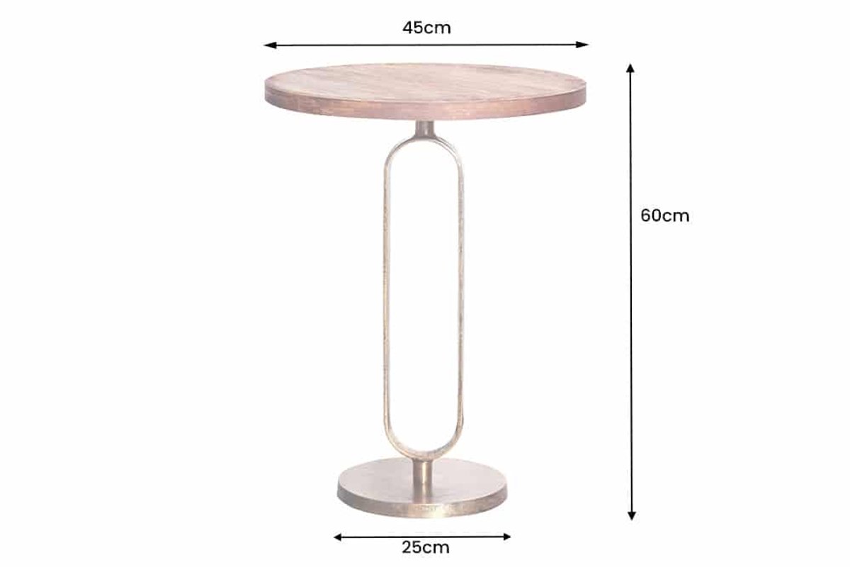 Invicta Interior Ronde Bijzettafel ELEGANCE 60cm Messing Mango Hout Metaal Massief Aluminium Handgemaakt - 43611 Zie omschrijving