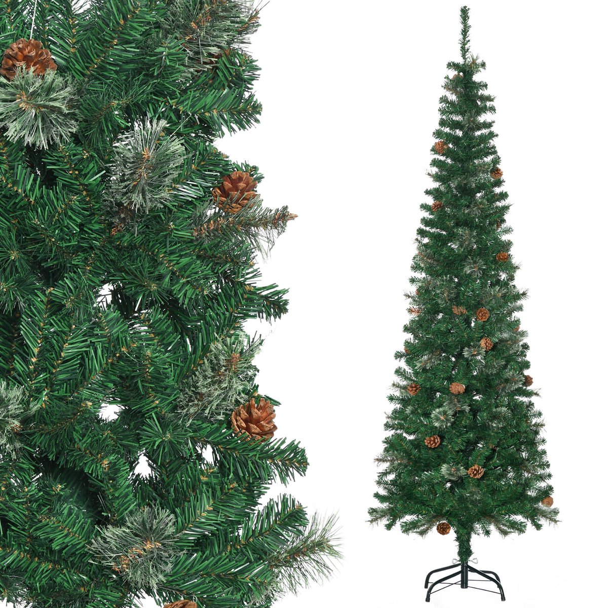 HOMCOM-Kerstboom-54x54x195cm-PVC-Vert