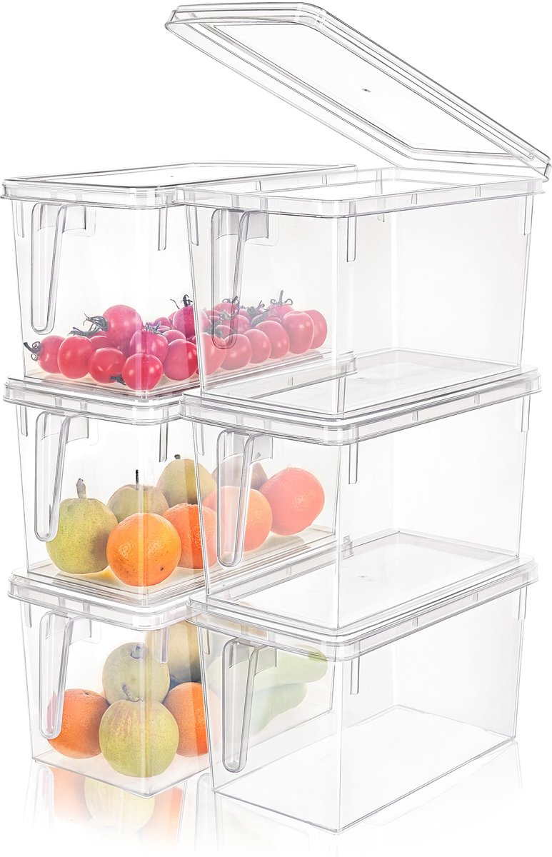 Azomor® Luchtdichte en veelzijdige kunststof voedselcontainers met deksel 6,5L