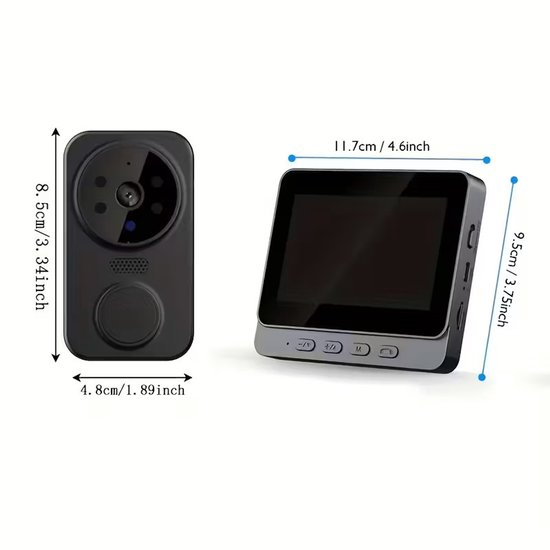 Draadloze Video Deurbel met 4,3 inch Display - RFID-functie, Nachtzicht & Tweerichtingscommunicatie - USB Oplaadbaar van Elro — afbeelding 3