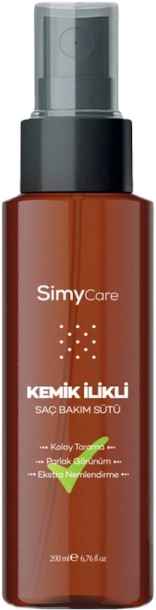 SimyCare Haarverzorgingsmelk met Beenmerg-extract, Keratine, Collagen & Tarweproteïnen - Hydraterend & Voedend, Herstellend & Versterkend Effect, Gemakkelijk Doorkambaar - 200 ml