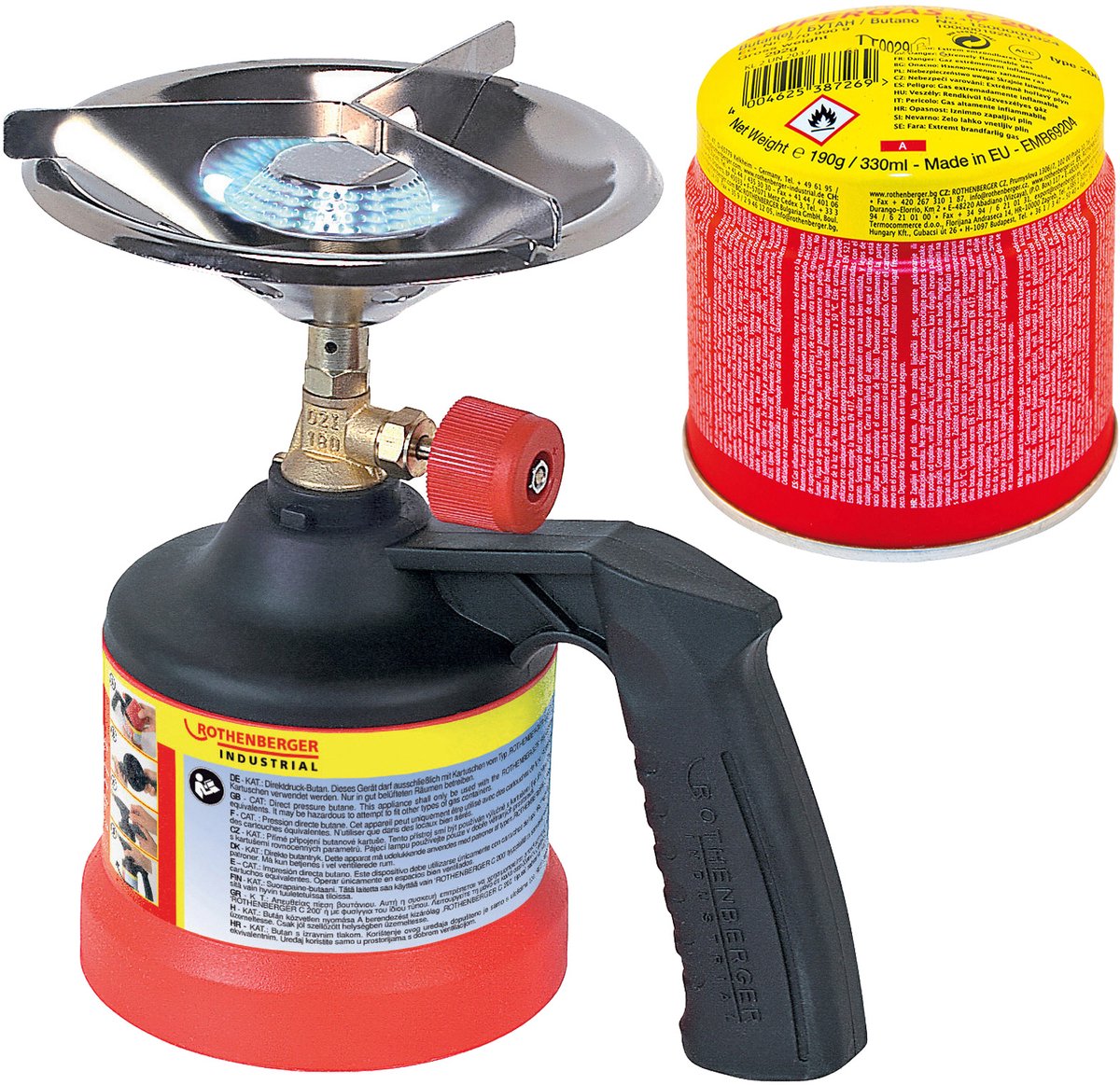 ROTHENBERGER Industrial Scout Campingkooktoestel incl. 1x C200 patroon 330 ml met ILL systeem - 1500004211