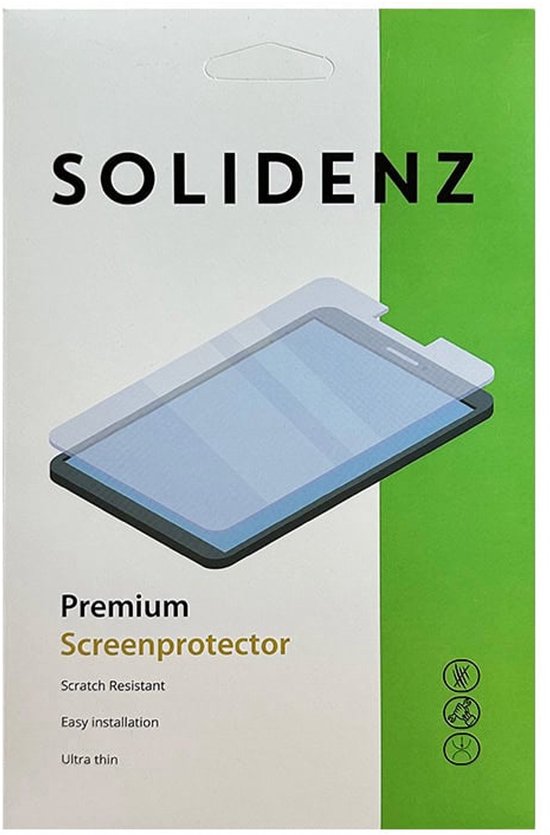Verpakking van Solidenz Premium Screenprotector, geschikt voor tablets.