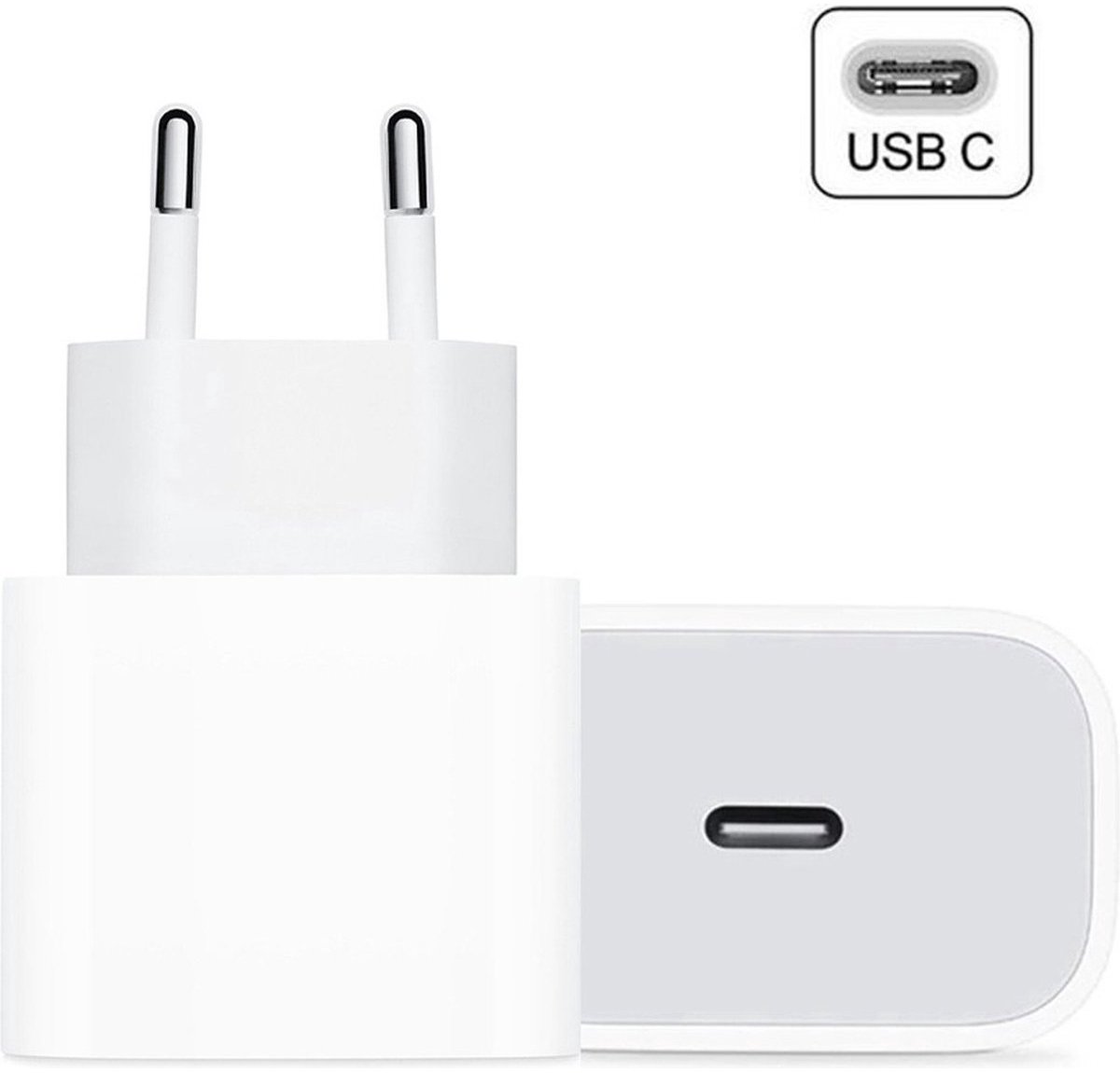 USB C Snellader 20W - Geschikt voor al jouw USB-C Apparaten - Oplader - Fast Charger - USB C Adapter - USB Stekker - Universeel - Wit