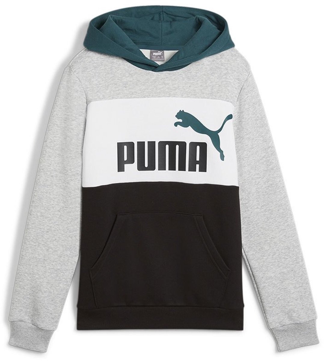 Puma Ess Block Hoodie 7-8 Years Jongens Grijs