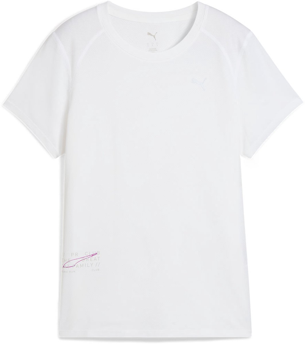 Puma Run Graphic Mesh T-shirt Met Korte Mouwen XS Vrouw Wit
