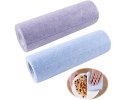 Allecto plus - Set van 40 microvezel reinigingsdoeken 25 x 25 cm - Pluisvrije poetsdoeken voor auto, keuken en ramen - Blauw en paars