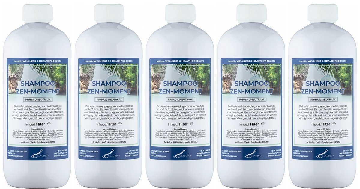 Shampoo Zen Moment - 1 liter - 5 Stuks - Voordeelverpakking - Haarverzorging