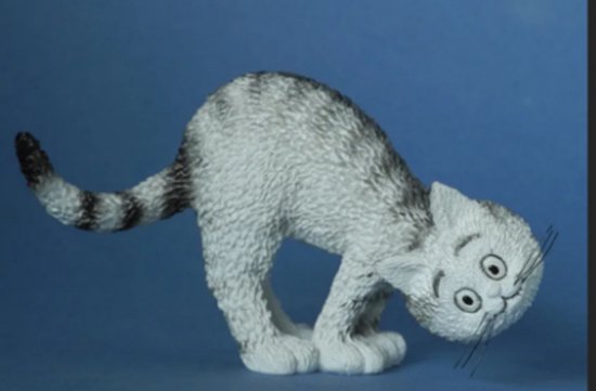 Zittende katten beeldje zwart 19 cm - Beeldjes - Beelden en Beeldjes