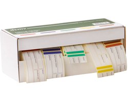 LabelLord | HACCP DCMV coderingsetiketten in dispenser | 5 verschillende rollen x 250 etiketten