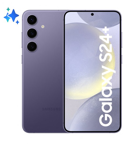 Samsung Galaxy S24 Plus 5G Smartphone 256GB Cobalt Violet, 12MP Selfie, 200MP Camera, AI functies, Snelle prestaties