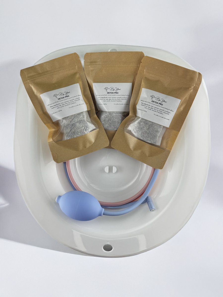 By Yoni Zitje en 3 zakjes Detox Pro kruiden – 100% natuurlijke stoomkruiden – Yoni Stoel – Yoni Stomen – Vaginaal Stomen - Yoni Kruiden
