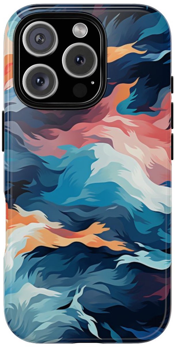 Abstracte Veelkleurige Vloeibare Golven – Telefoonhoesje Geschikt voor iPhone 16 Pro