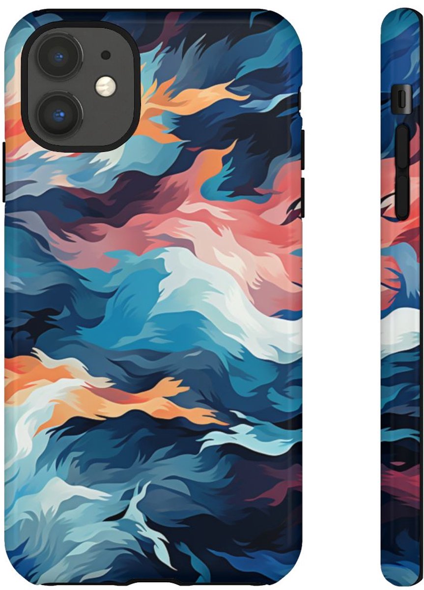 Abstracte Veelkleurige Vloeibare Golven – Telefoonhoesje Geschikt voor iPhone 11