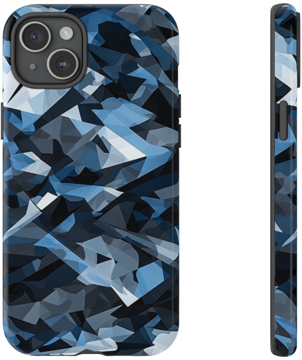 Stedelijk Geometrisch Camouflagepatroon – Telefoonhoesje Geschikt voor iPhone 15 Plus