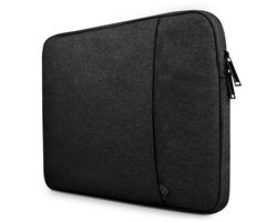 Laptophoes - Geschikt voor 14 / 14.1 / 15 / 15.1 / 15.4 inch - 3-laags bescherming - Laptop Sleeve - Laptop Cover - 2 afsluitbare vakken - Zwart