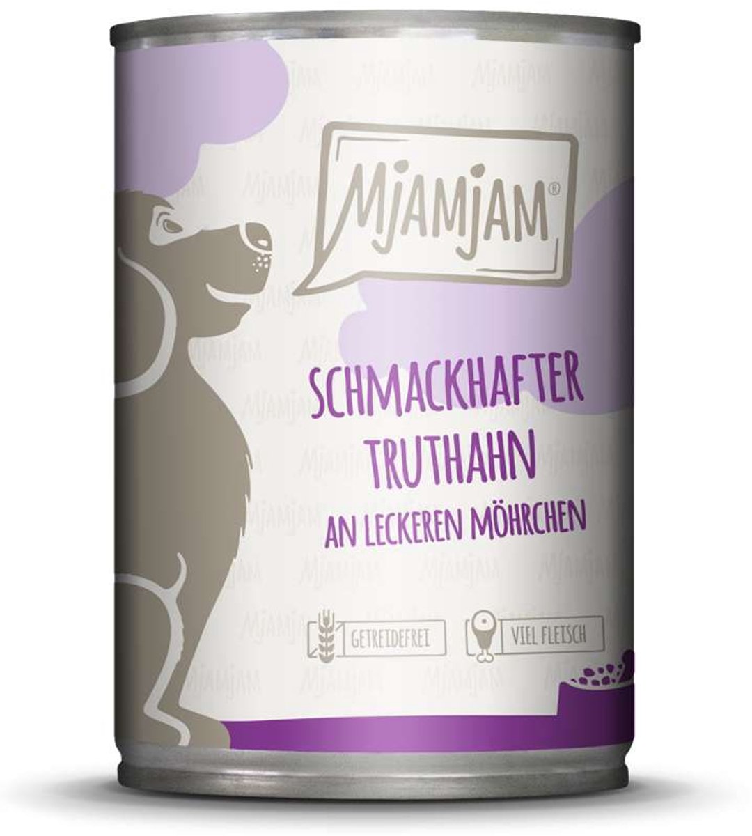 MjAMjAM MjAMjAM Dog - Leckere Mahlzeiten Dose 6x400g | Truthahn & Möhrchen
