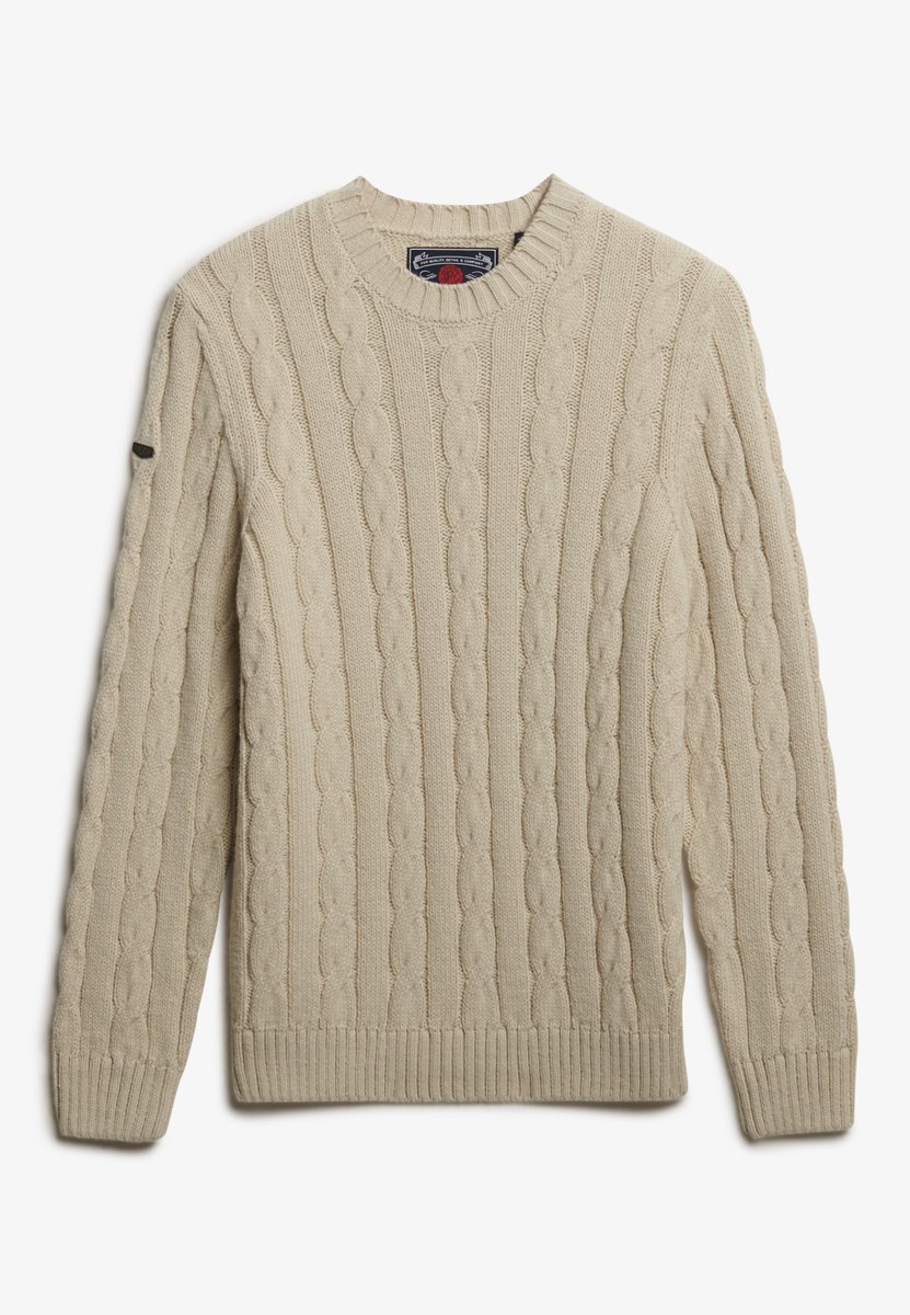 Superdry JACOB CABLE JUMPER Heren Trui Ecru Creme