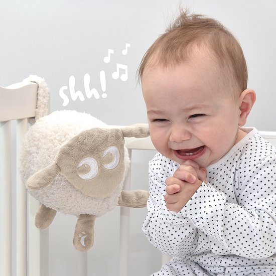 Ewan Deluxe - beige Oplaadbare White Noise Slaapknuffel voor Baby’s - Met smartCRY Huilsensor, Rode Slaaplamp & 10 Rustgevende Geluiden van Merkloos — afbeelding 4